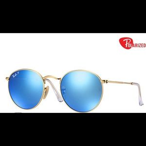 Ray bans round flash lens